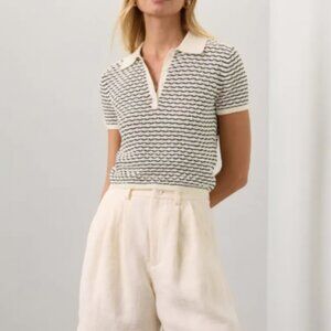 Club Monaco Diamond Pointelle Polo - XS